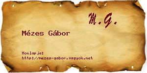 Mézes Gábor névjegykártya